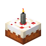 Kuchen mit hellgrauer Kerze<br>